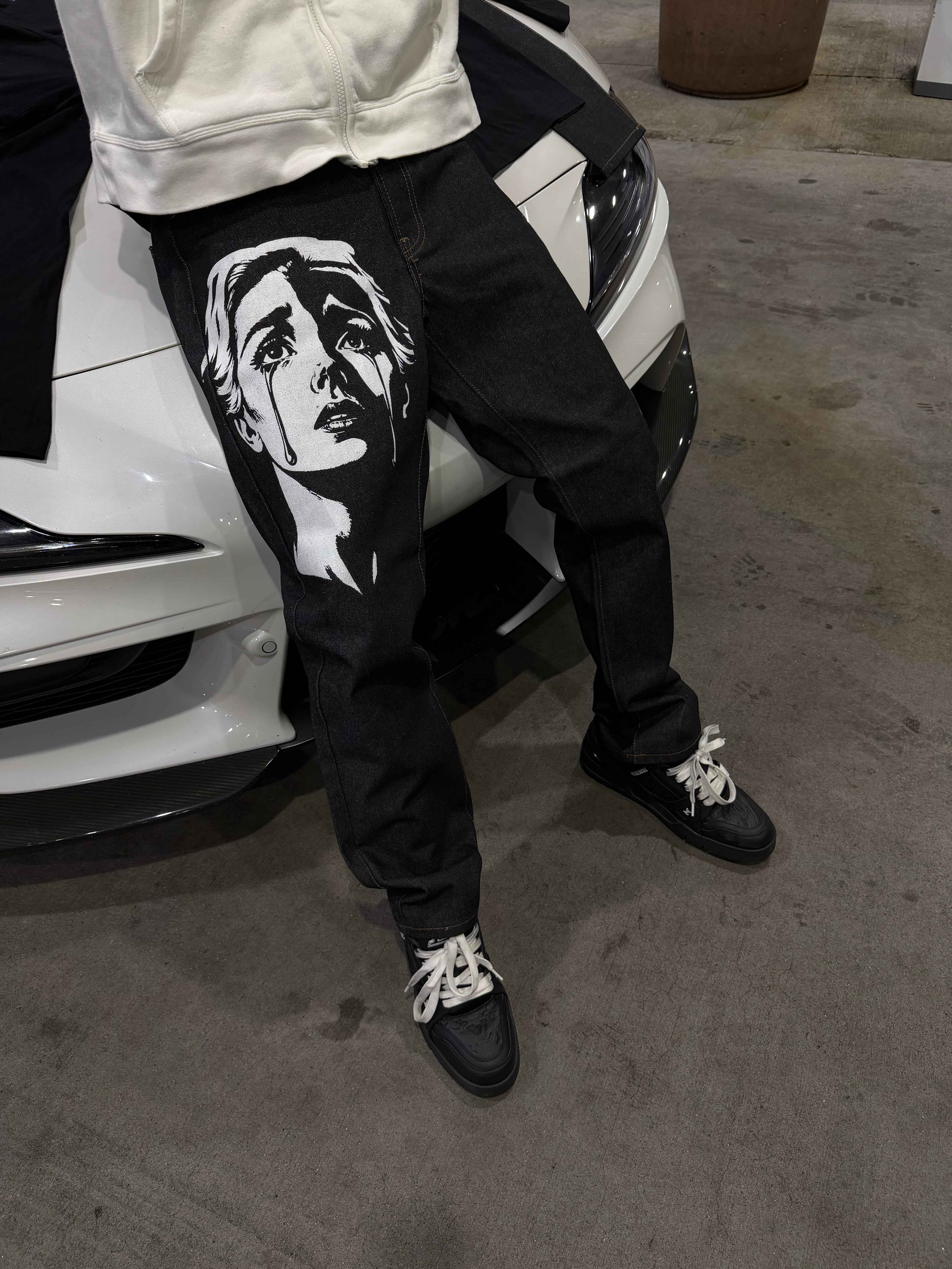 Beauty in tha struggle Charcoal Black Jeans