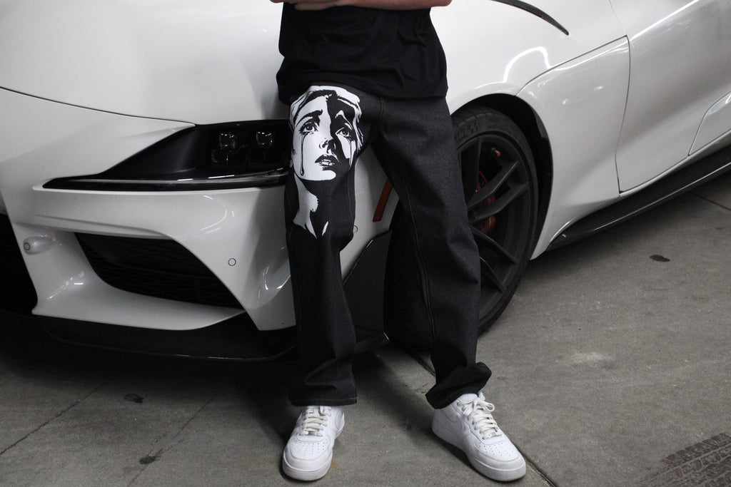 Beauty in tha struggle Charcoal Black Jeans