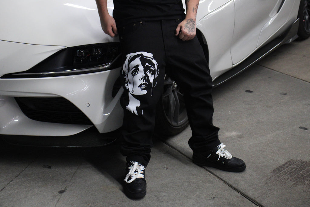 Beauty in tha struggle Jet Black Jeans